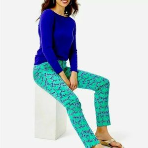 Lilly Pulitzer NWT Kelly Stretch Pants $148 Heebee Zeebees Size 00